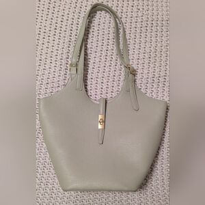 Miztique Light Green Tote Bag with Gold Accent